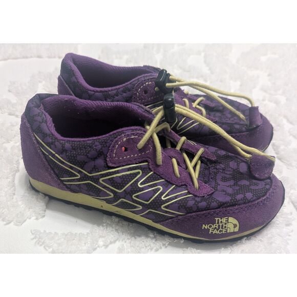 🥾 The North Face Girls Suede Trail Shoes Purple/Yellow Size 12 - Picture 1 of 10